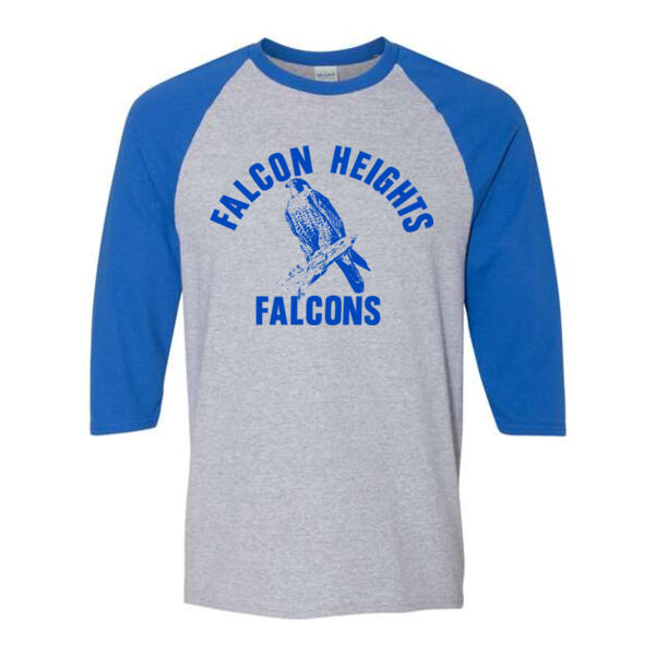 Unisex Heavy Cotton Raglan Three Quarter Sleeve T Shirt - Printed Logo Thumbnail