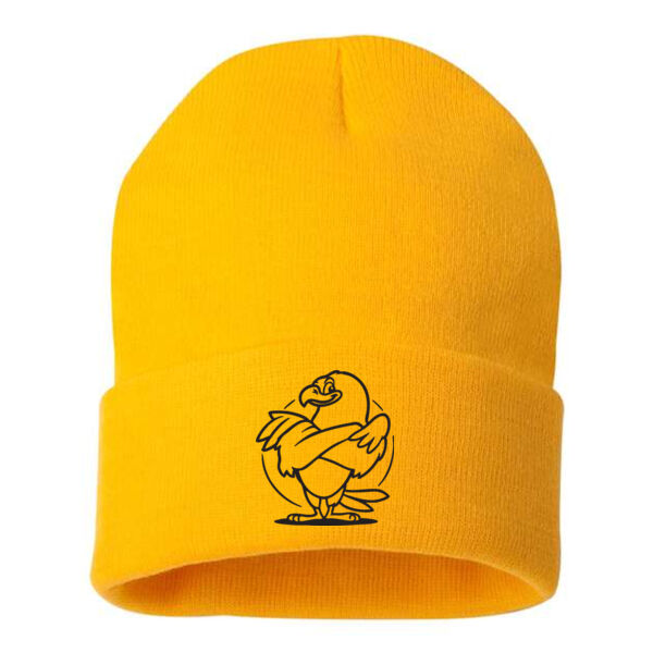 12" Solid Cuffed Beanie - Embroidered Logo Thumbnail