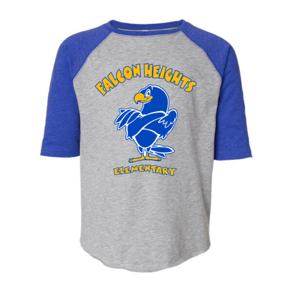 Youth Baseball Fine jersey Three Quarter Sleeve Tee - Printed Logo Thumbnail